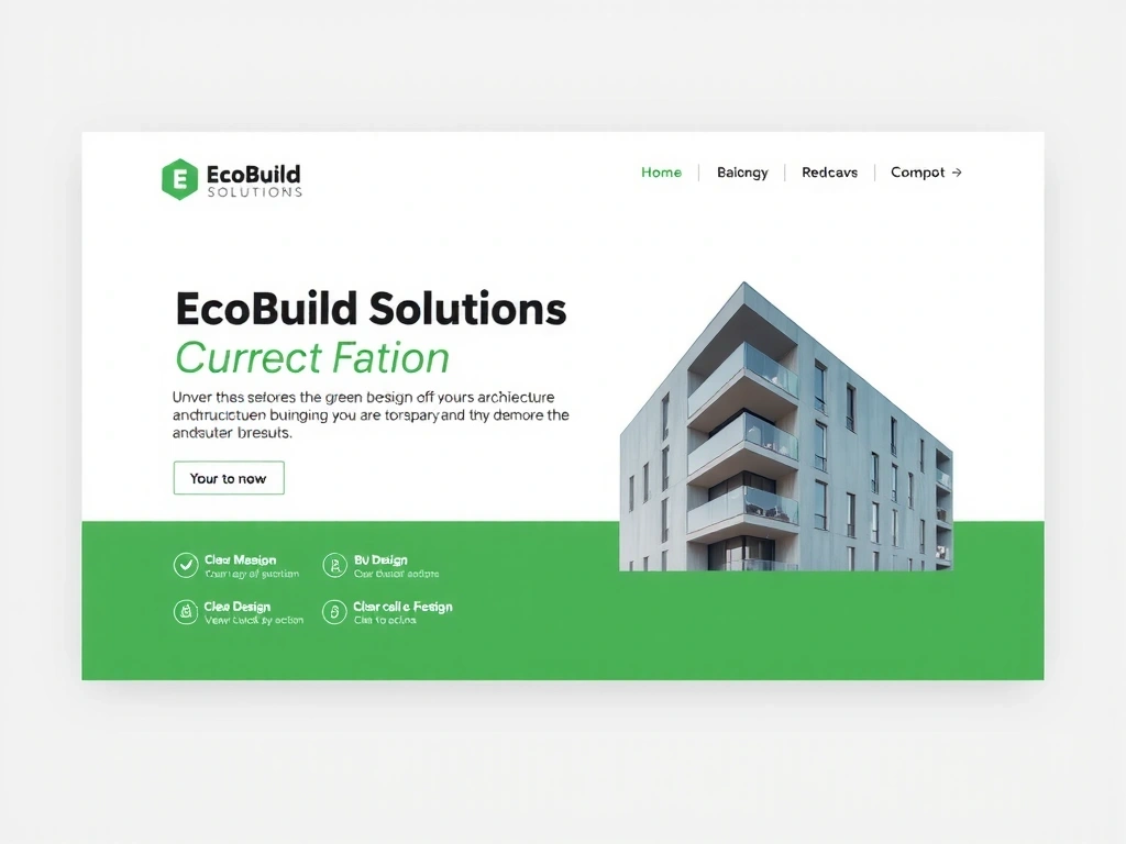 Screenshot firemního webu EcoBuild Solutions - úvodní stránka