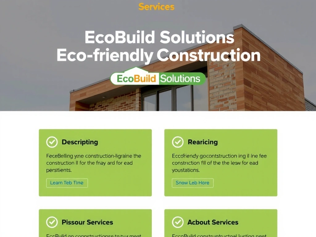 Screenshot firemního webu EcoBuild Solutions - stránka služeb