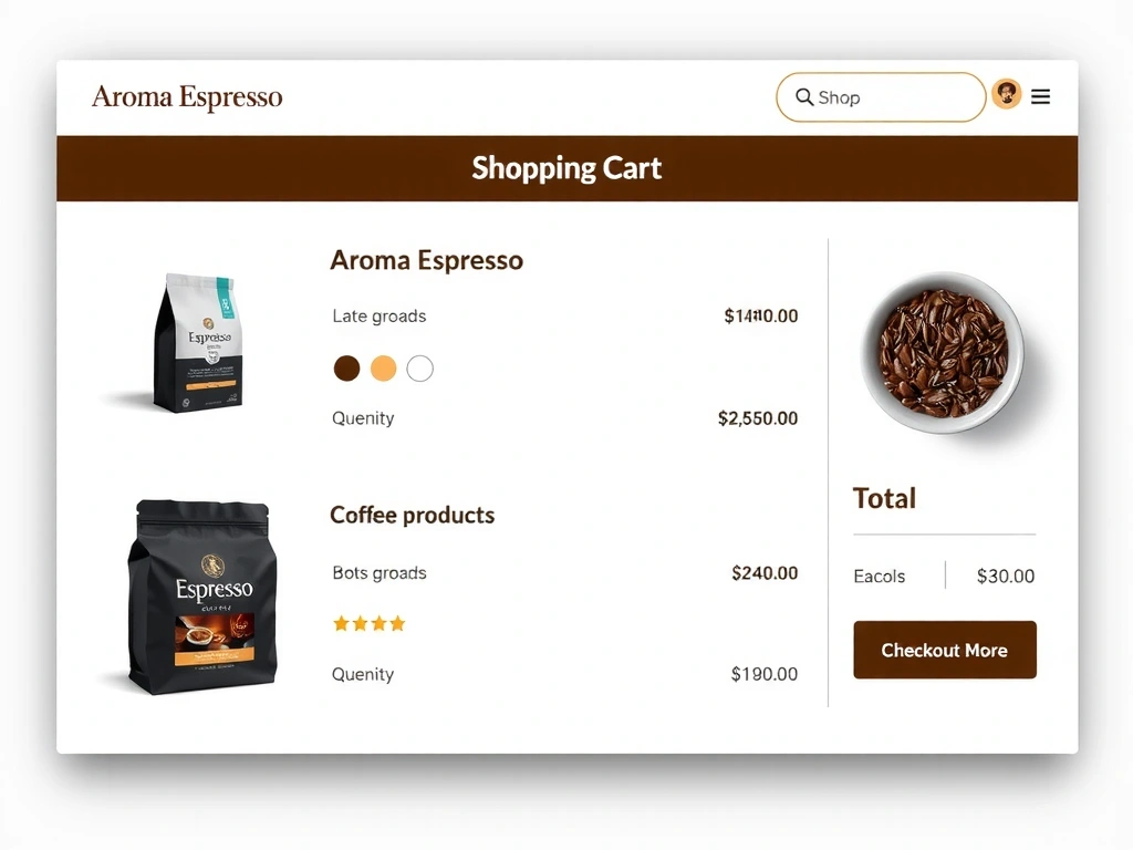 Screenshot e-shopu Aroma Espresso - košík