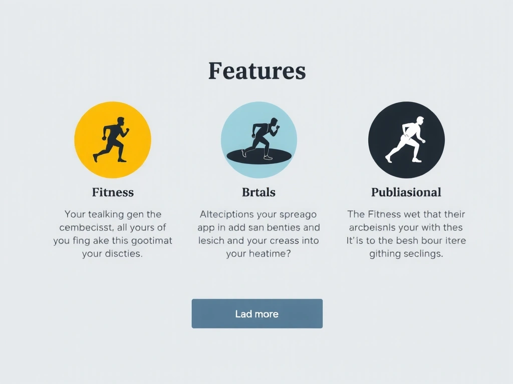 Screenshot landing page FitnessBoost - sekce funkcí
