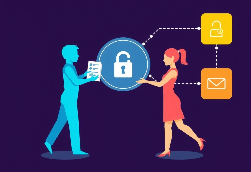 Ilustrace bezpečného sdílení dat mezi entitami