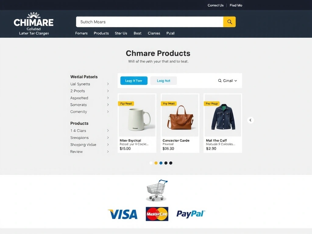 Online obchod s produkty a platebními ikonami